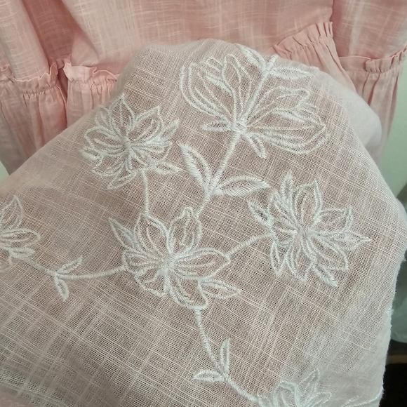 Draper James pink the tie waist midi dress Summer Prarie Romantic Boho Peasant - Picture 8 of 14